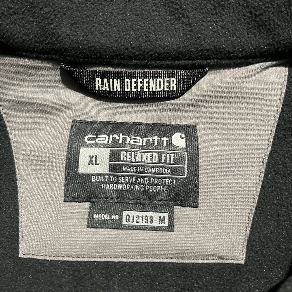 NWT Carhartt Men's Rain Defender Relax Fit Heavyweight Softshell Jacket Charcoal - Picture 6 of 15